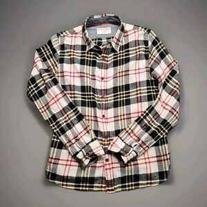 Hudson & Barrow Men's Long Sleeve 100% Cotton Plaid Mountain Flannel Shirt SZ L‎